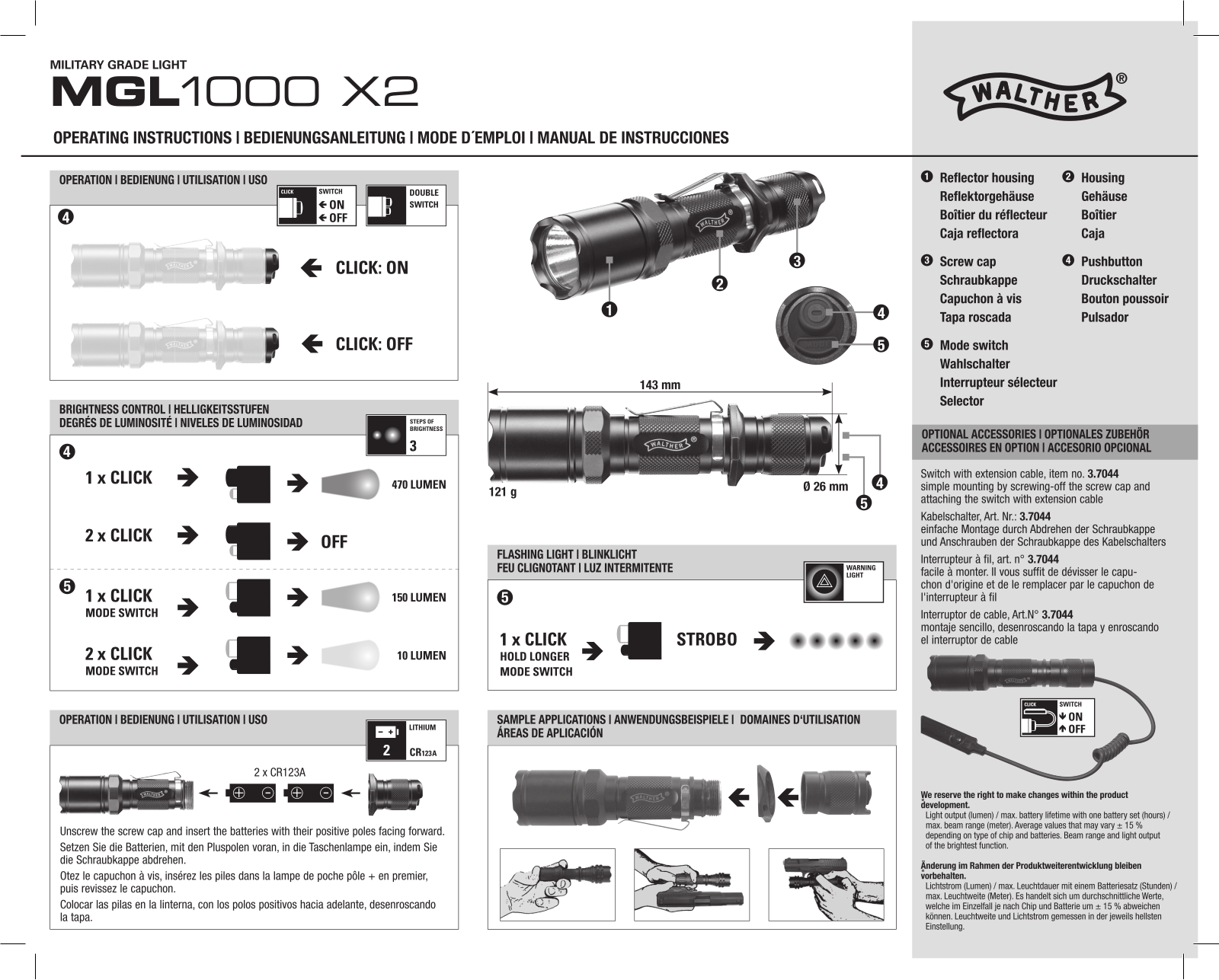 Walther MGL 1000 X2 User guide