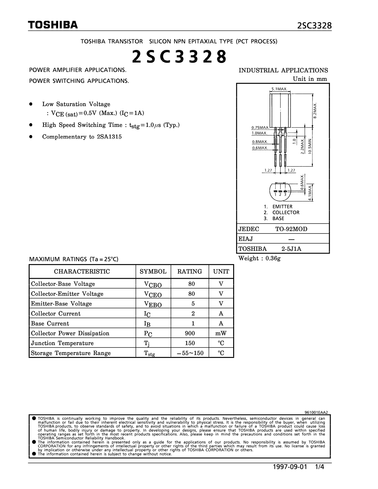 Toshiba 2SC3328 Datasheet