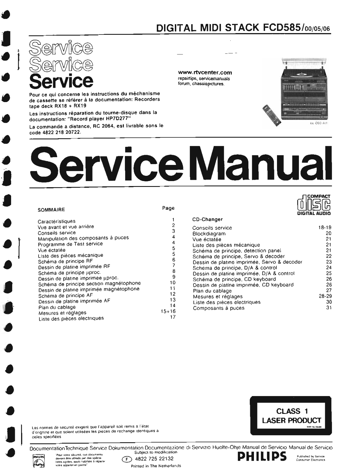 Philips FCD-585 Service Manual