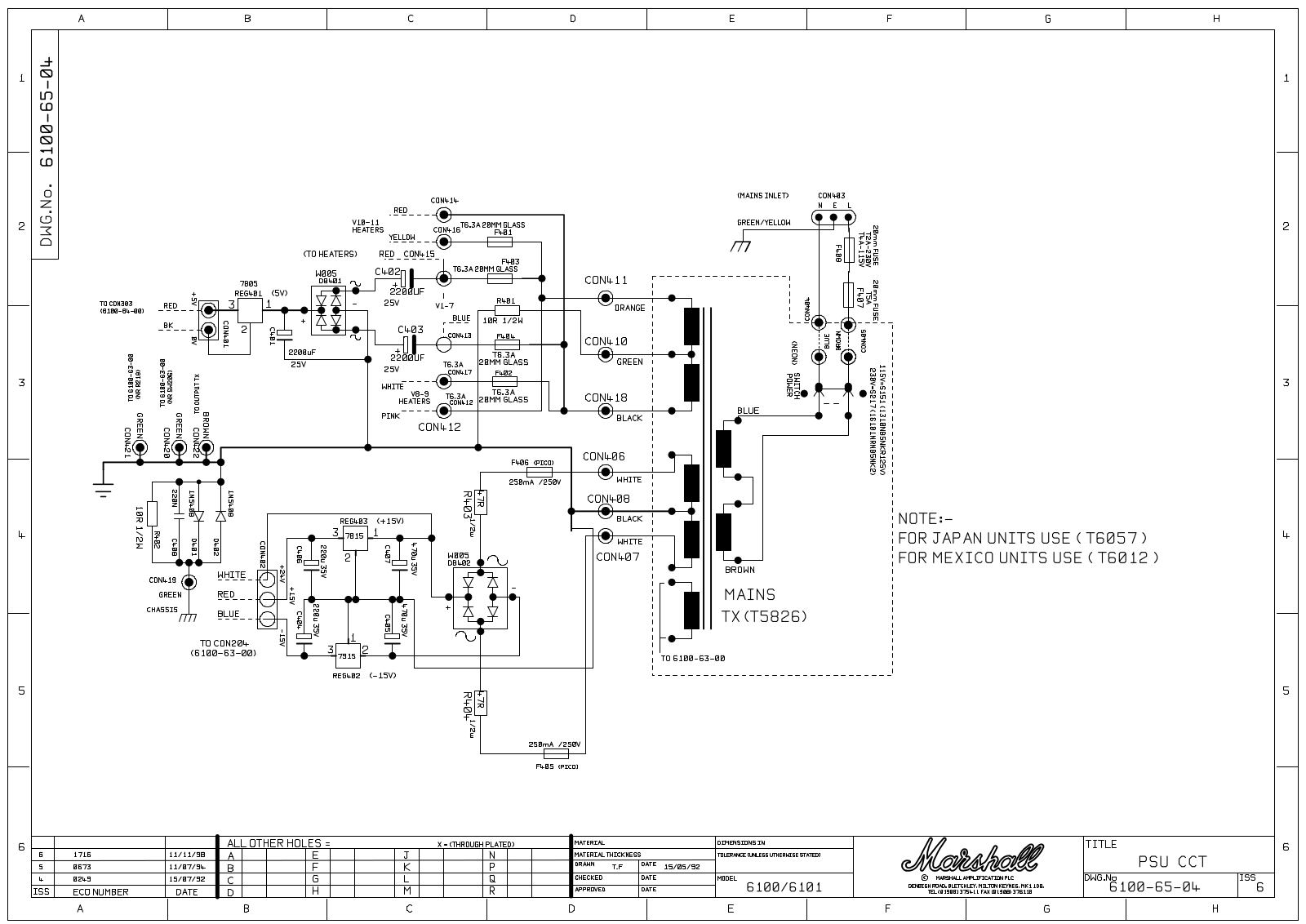 Marshall 6100-65-04 Schematic