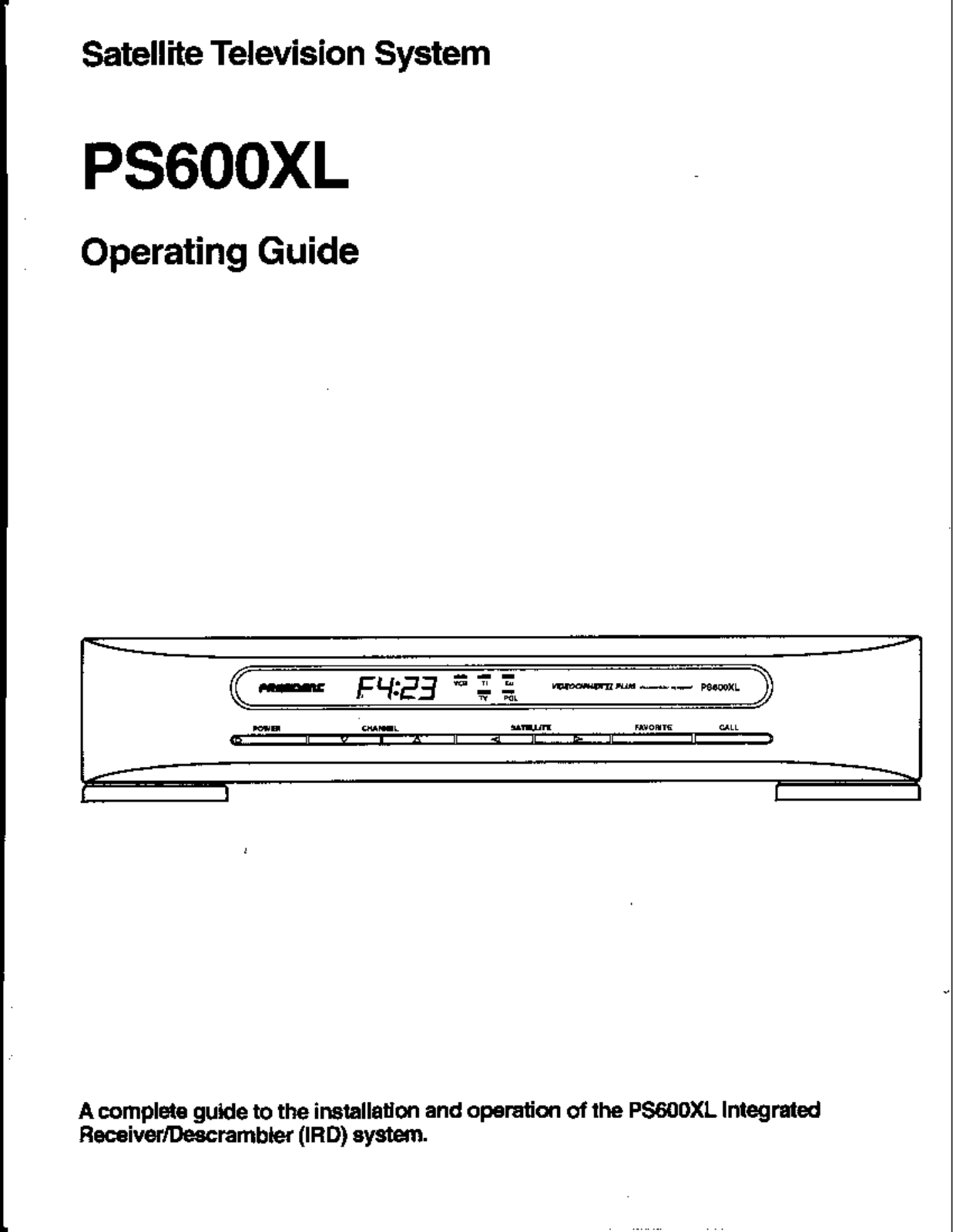 Uniden PS600XL, PS500XL User Manual