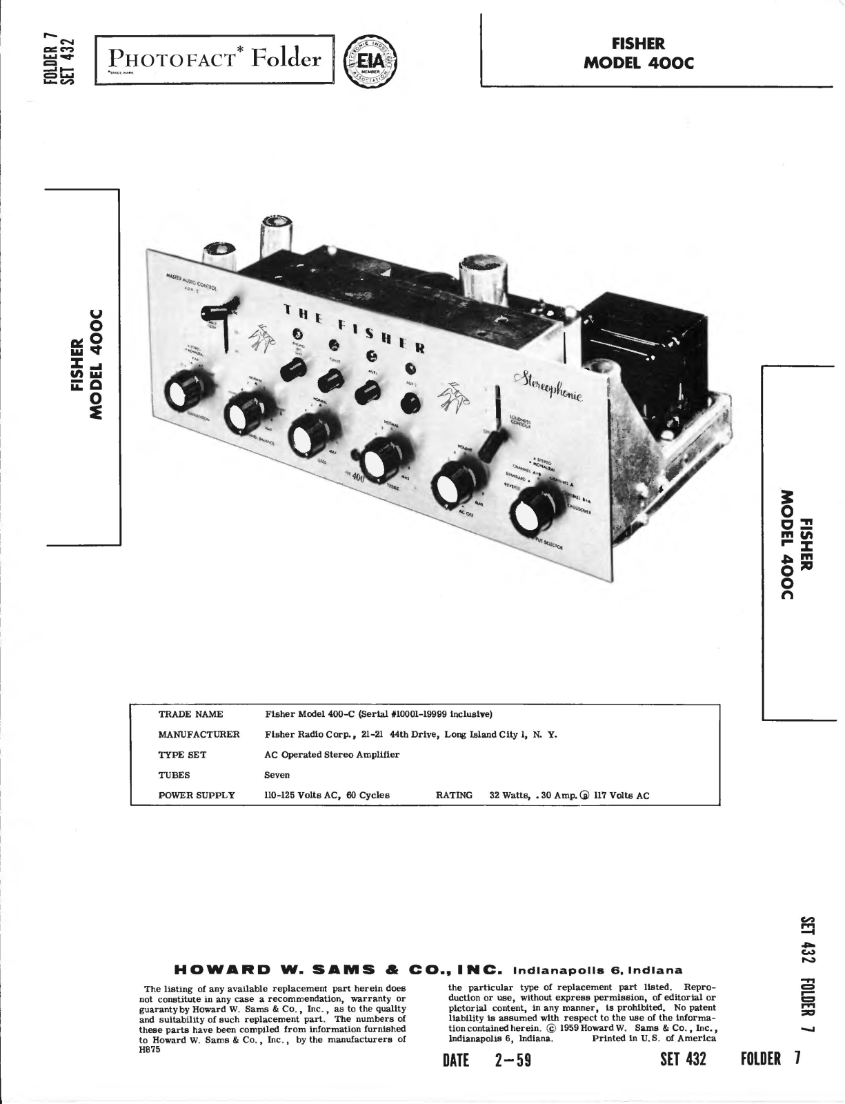 Fisher 400-C Service manual