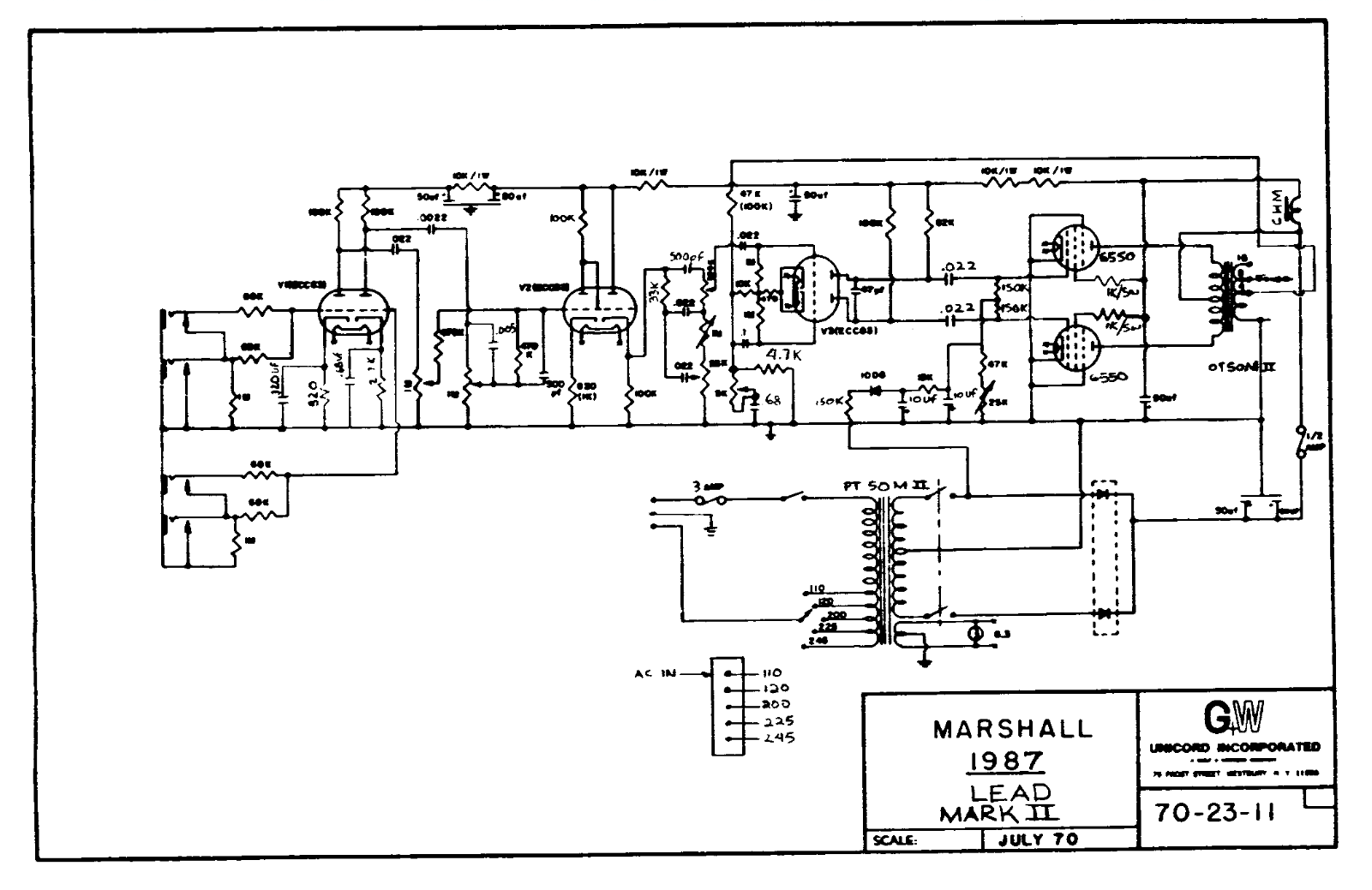 Marshall 1987-Mk2-50W-Lead Schematic