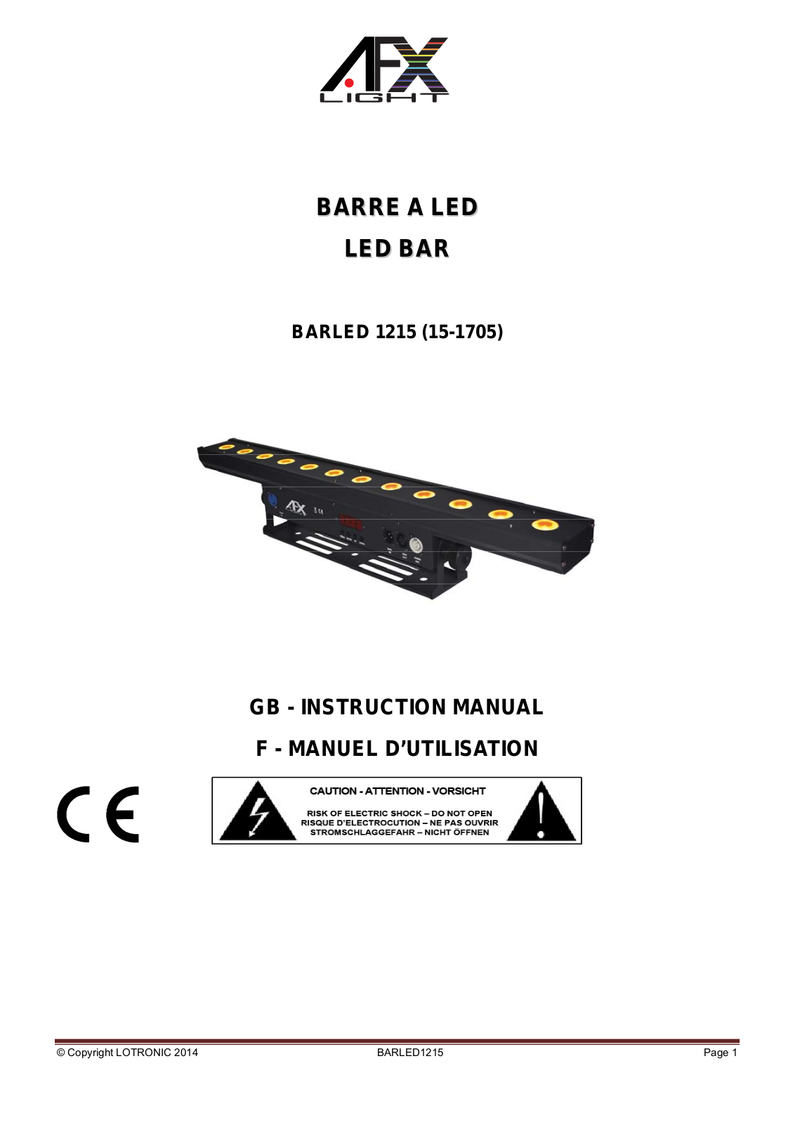 AFX Light BARLED 1215 User guide - ManualMachine.com