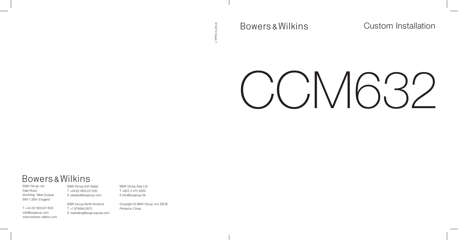 B&W CCM632 User Manual