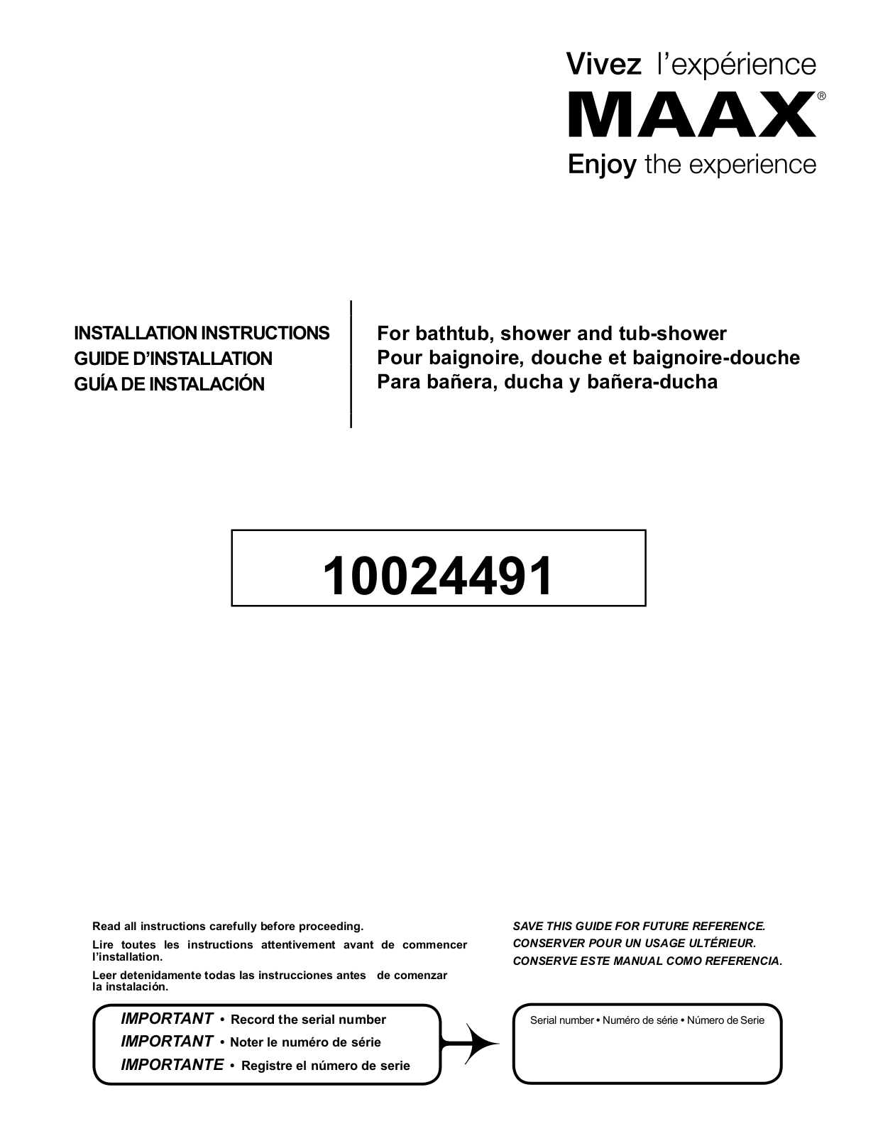 MAAX TS-6030 User Manual