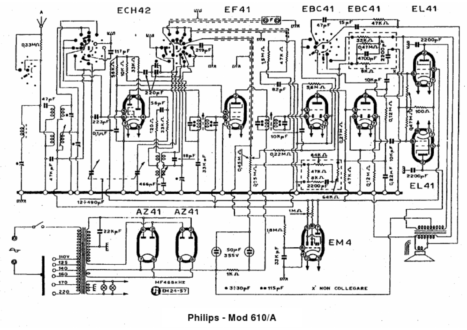 Philips 610a schematic