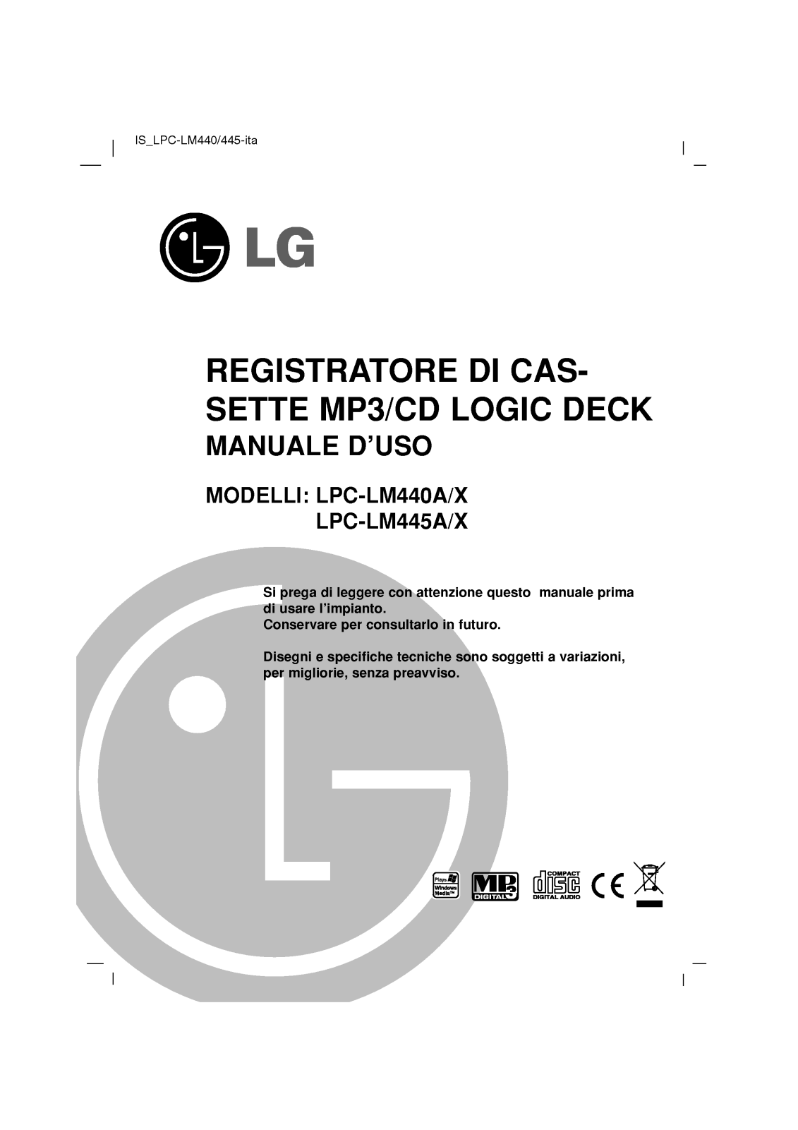 Lg LPC-LM440A, LPC-LM440X, LPC-LM445A, LPC-LM445X user Manual