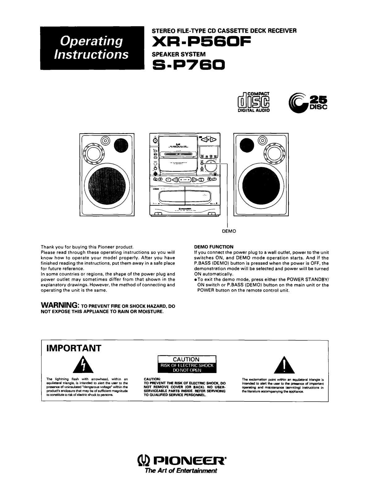 PIONEER XR P560F Service Manual