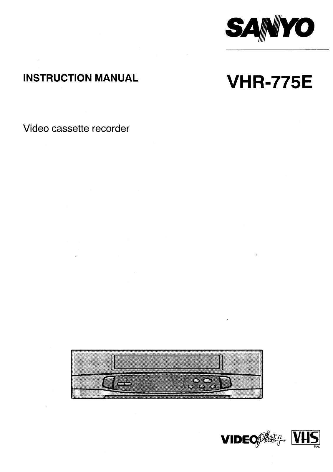 Sanyo VHR-775E Instruction Manual