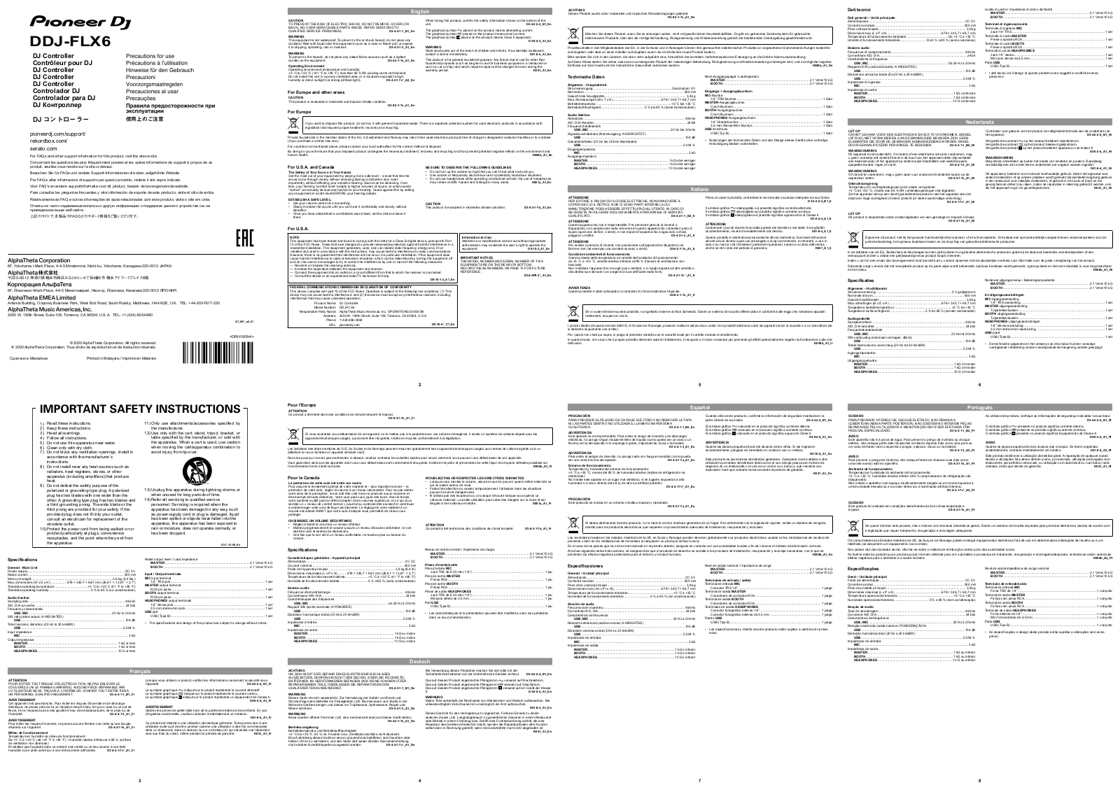 Pioneer DJ DDJ-FLX6 User Manual