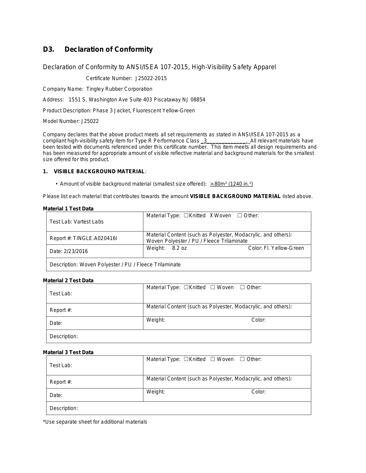 Tingley J25022.5X, J25022.XL, J25022.2X, J25022.3X, J25022.LG User Manual