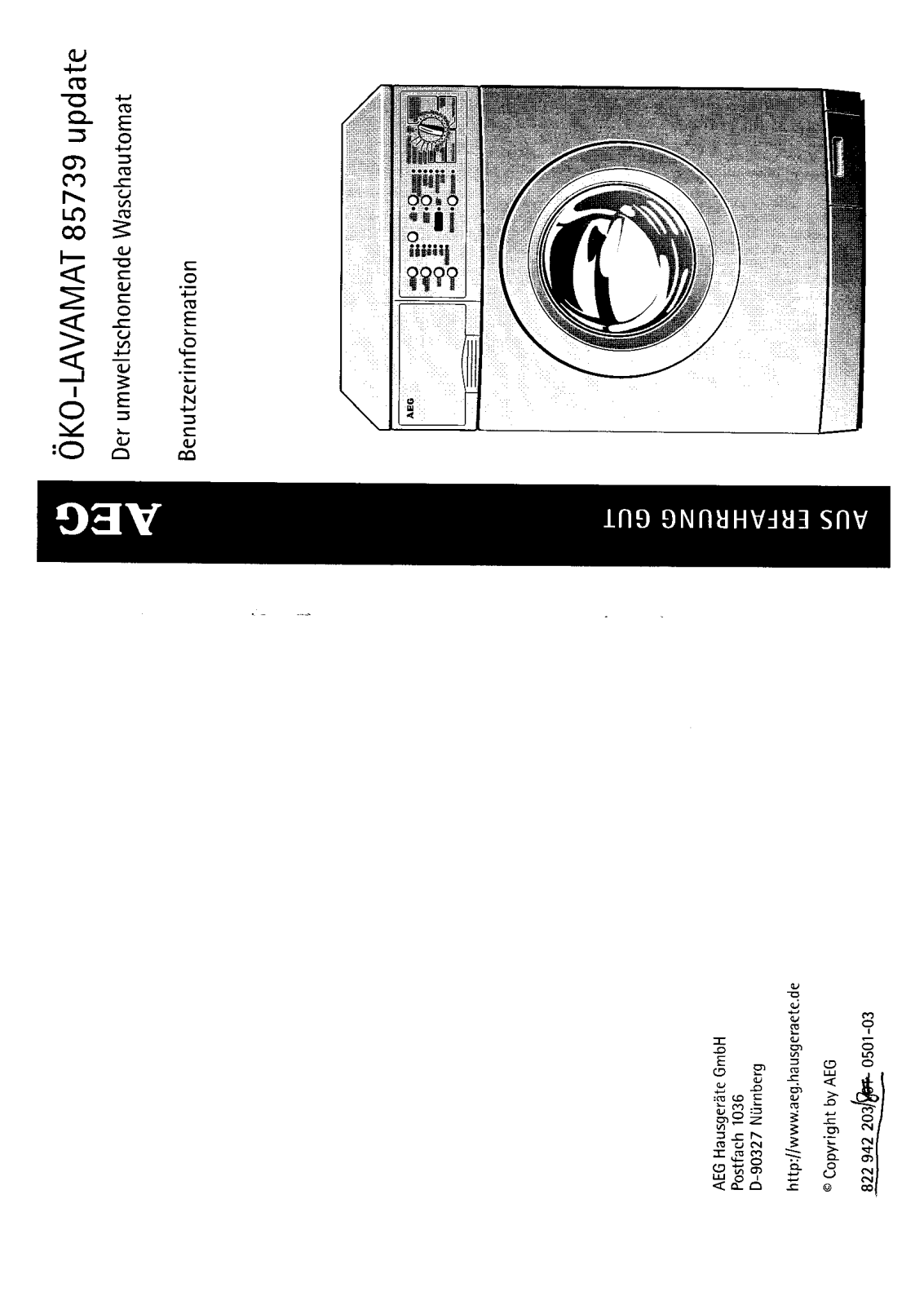 AEG LAVAMAT 85739 User Manual