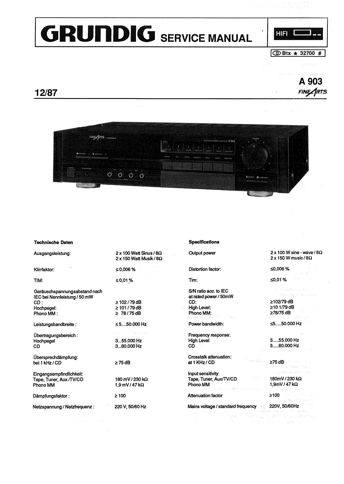 Grundig A-903 Service Manual