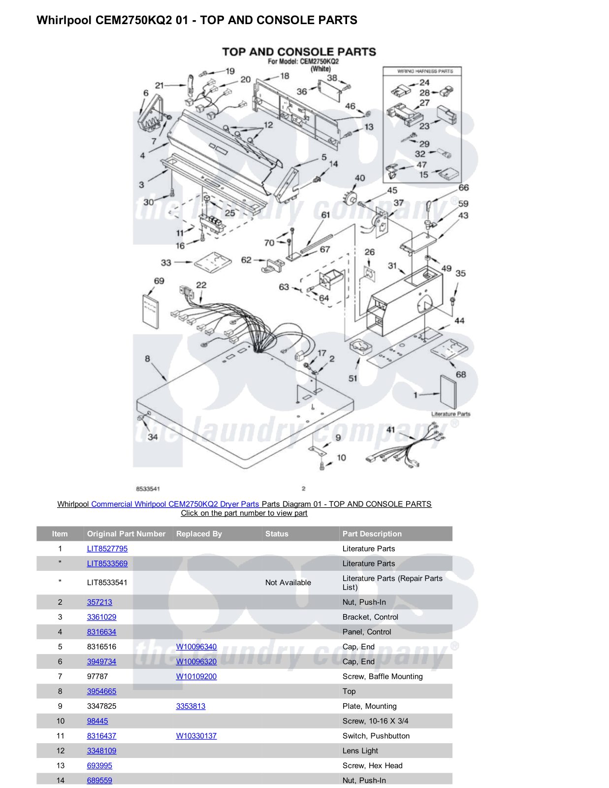 Whirlpool CEM2750KQ2 Parts Diagram