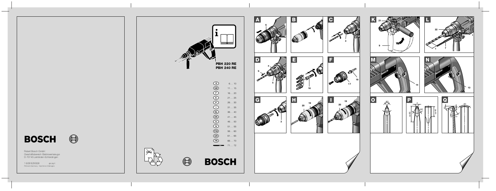 Bosch PBH220RE, PBH240RE User Manual