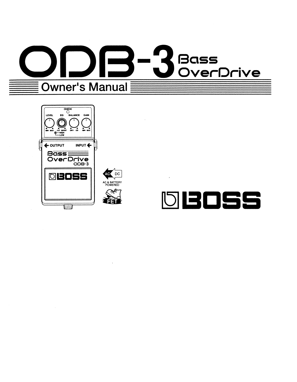 Roland Corporation ODB-3 Owner's Manual