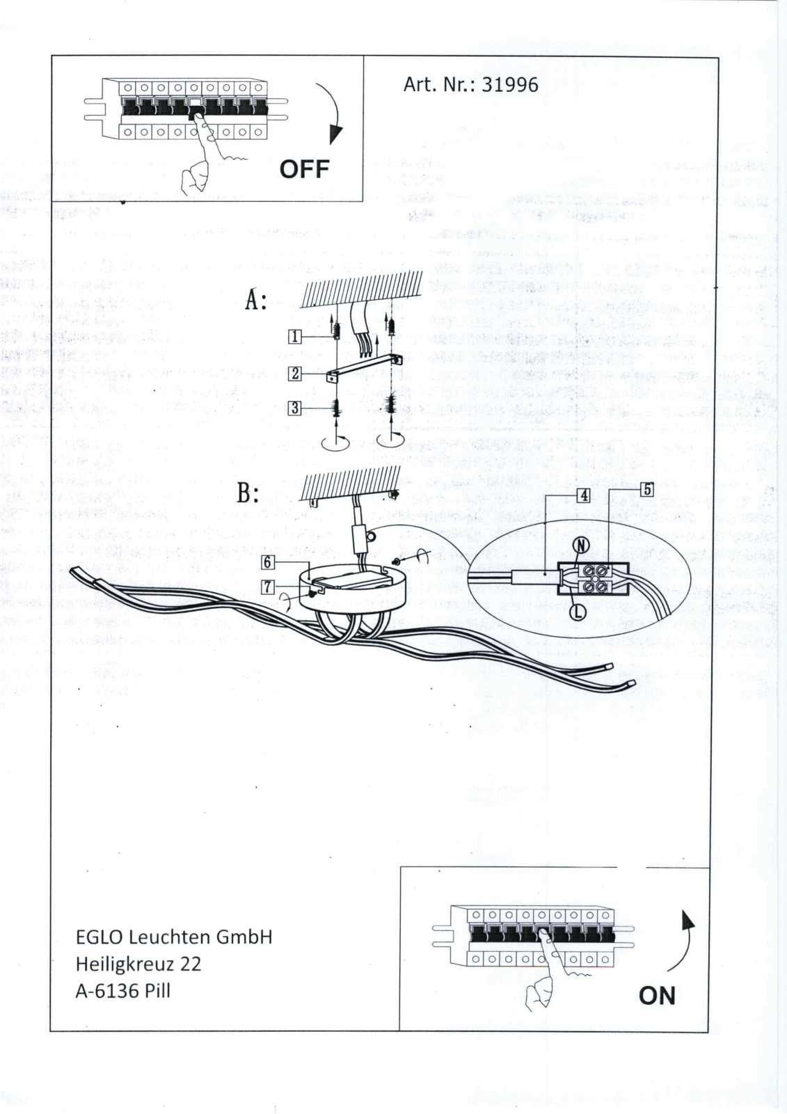 Eglo 31996 Service Manual