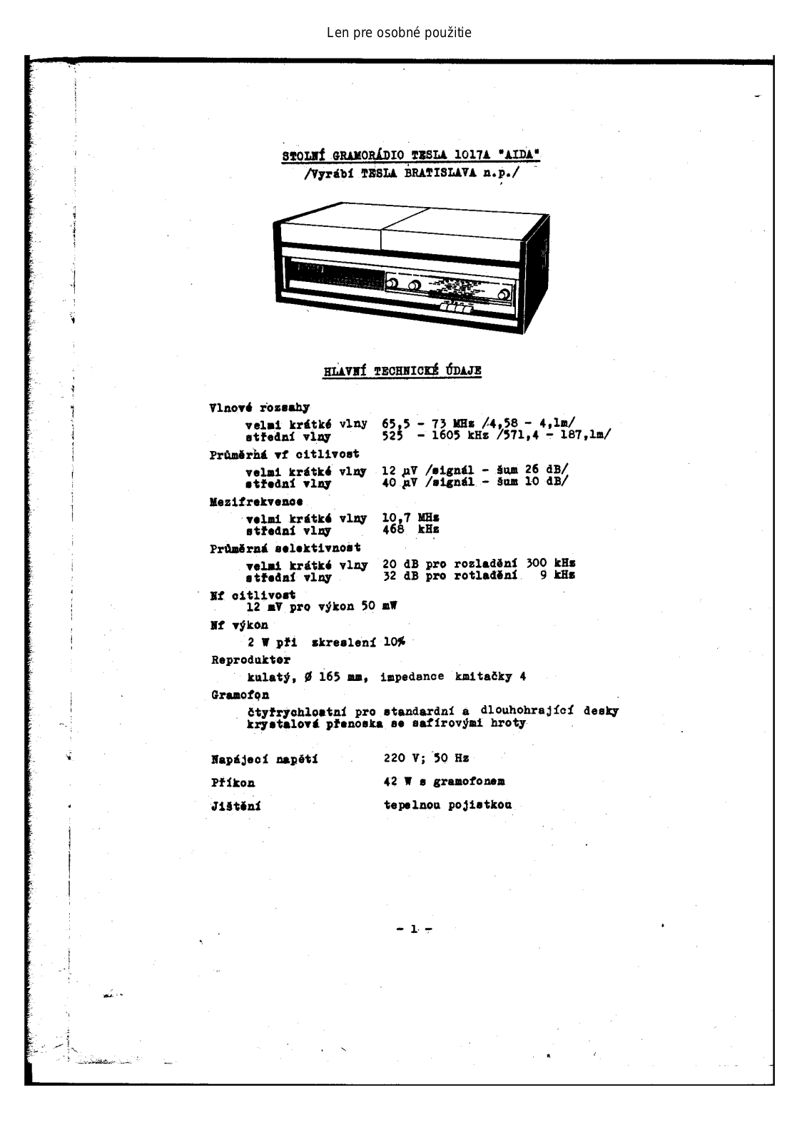 Tesla 1017A Copelia User Manual