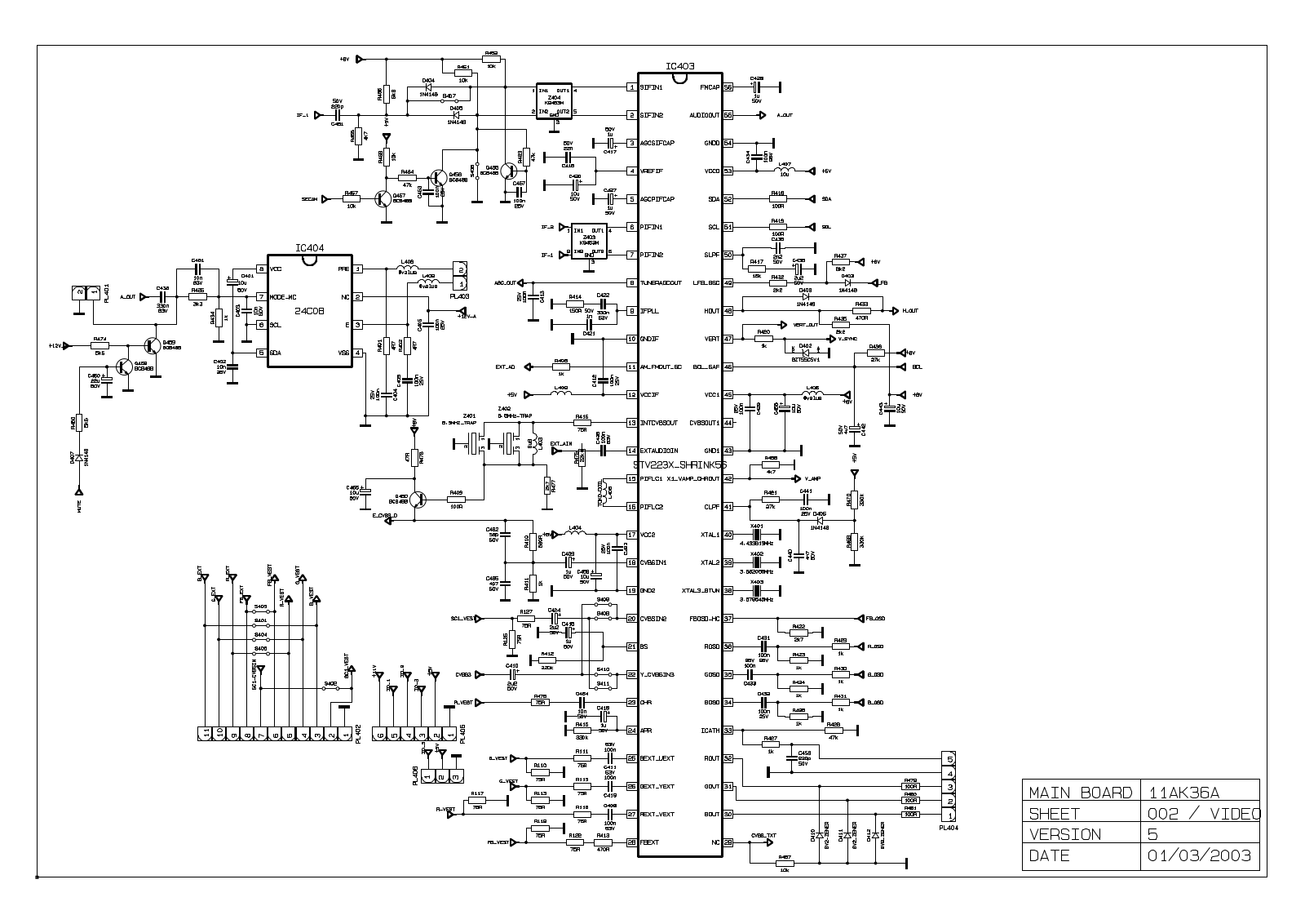 VESTEL AK36, 11AK36 Schematics video processor