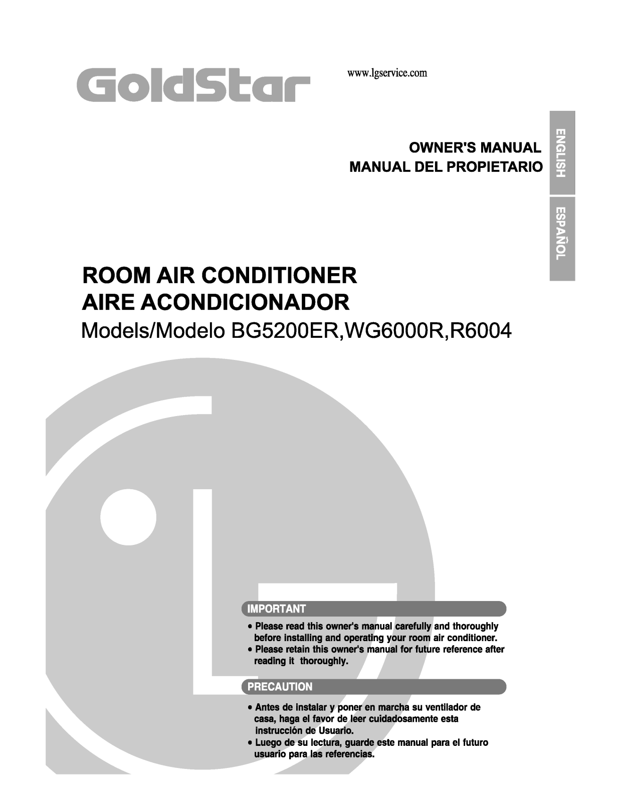 LG WG6000R, R6004 User Manual