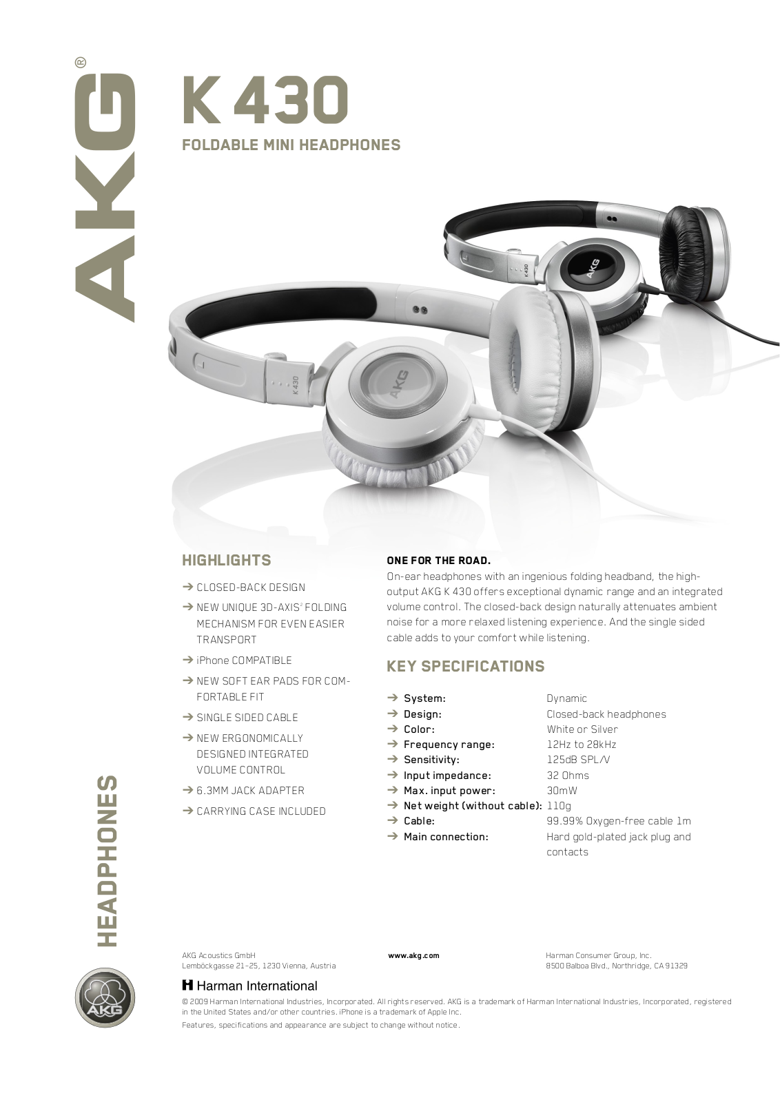 AKG Acoustics K 430 User Manual