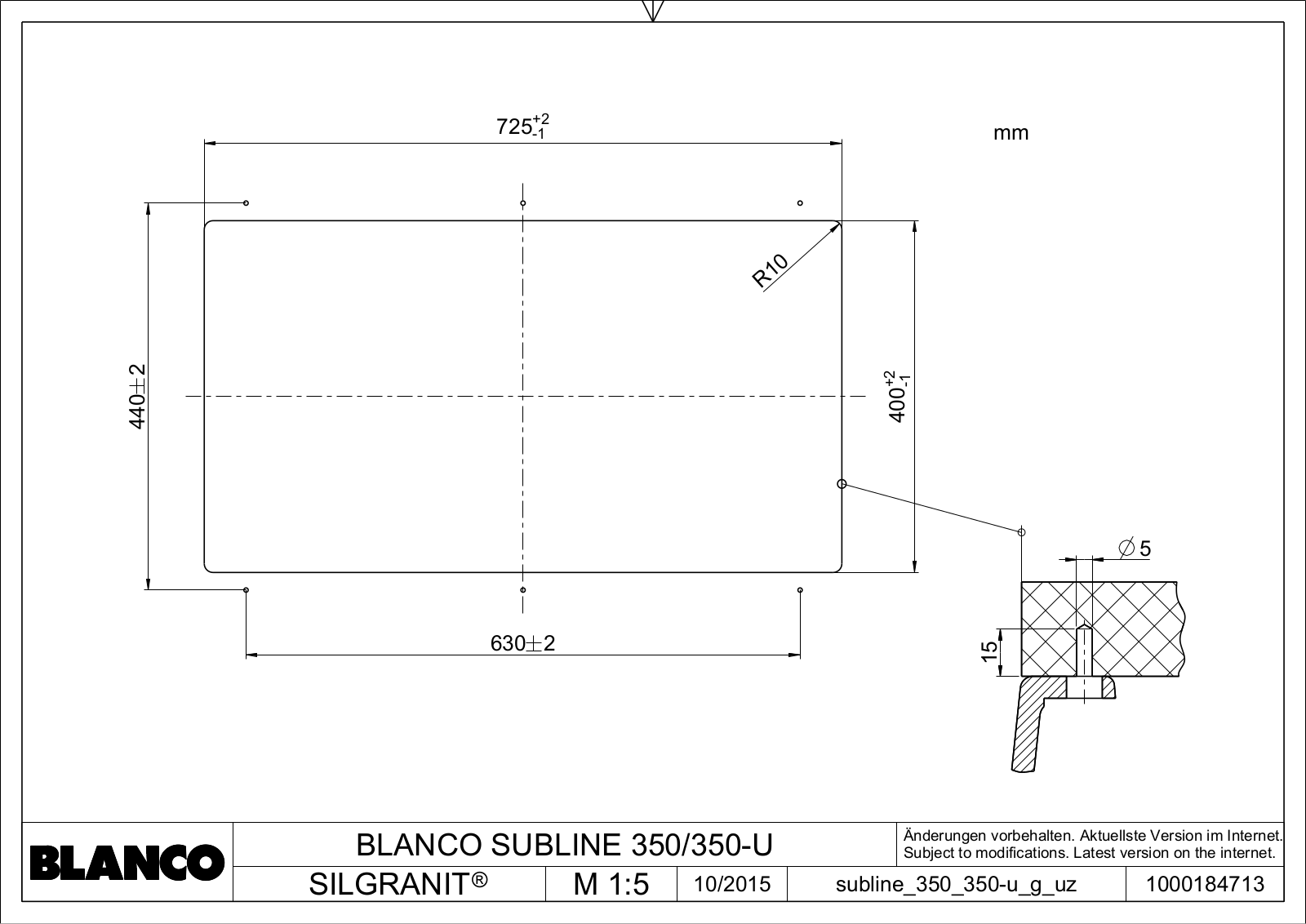 Blanco Subline 350, Subline 350-U Service Manual