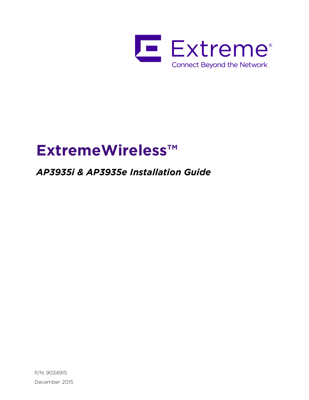 Extreme Networks AP3935 operation manual