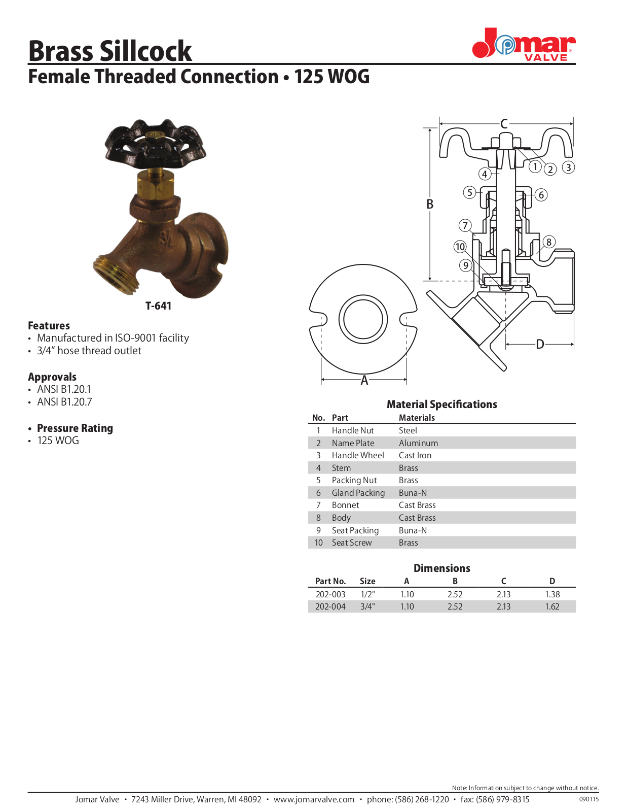 Jomar T-641 User Manual