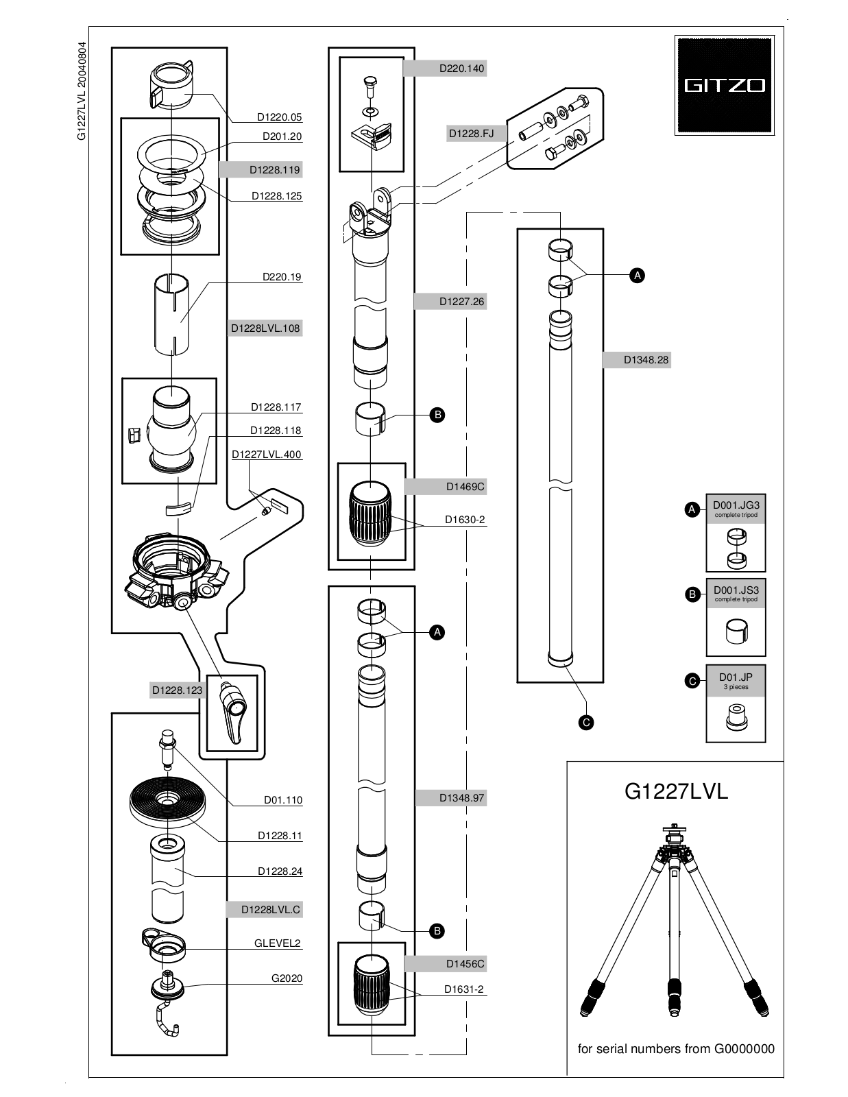 Gitzo G1227LVL User Manual