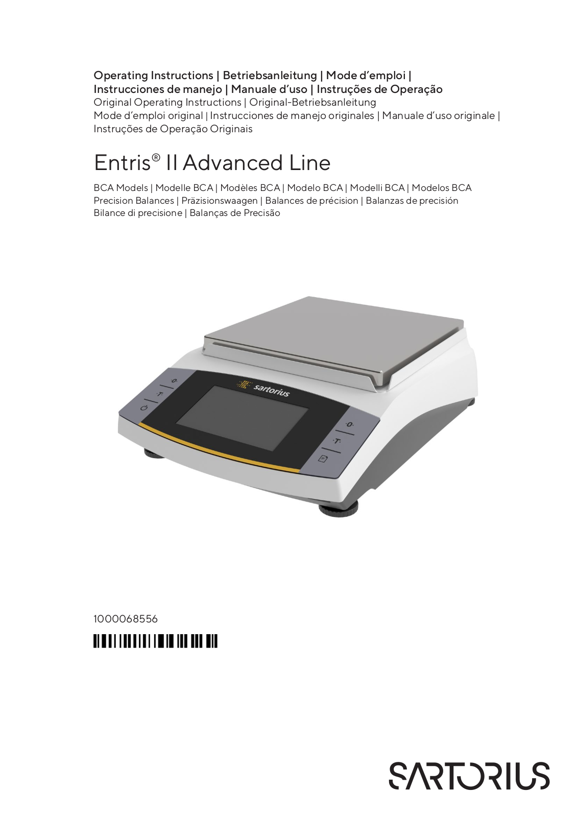 Sartorius BCA2201-1S, BCA2202-1S, BCA2202I-1S, BCA2201I-1S, BCA1203I-1S Instruction Manual