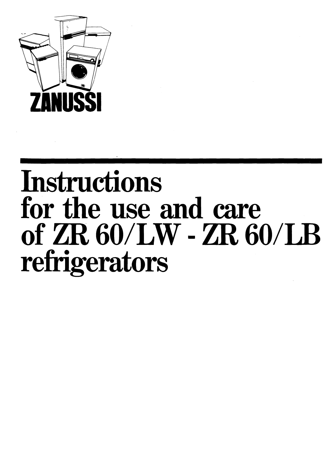 Zanussi ZR 60/LB, ZR 60/LW User Manual