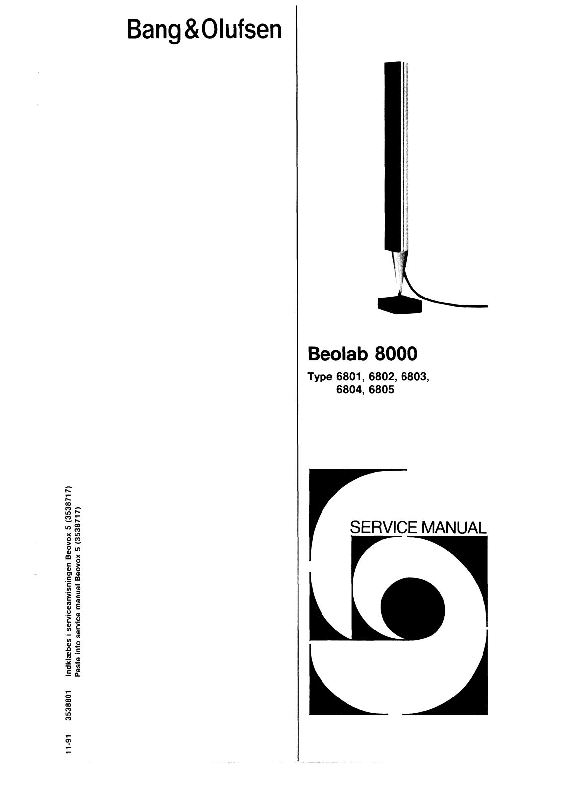 Bang Olufsen Beolab 8000 Service Manual