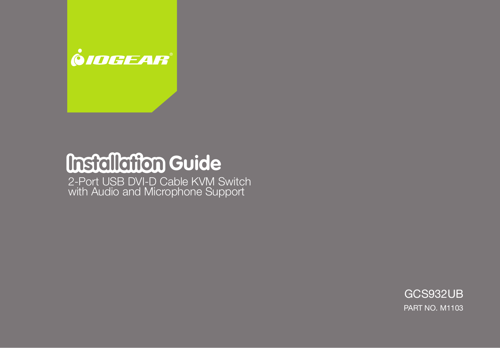 IOGear GCS932UB User Manual