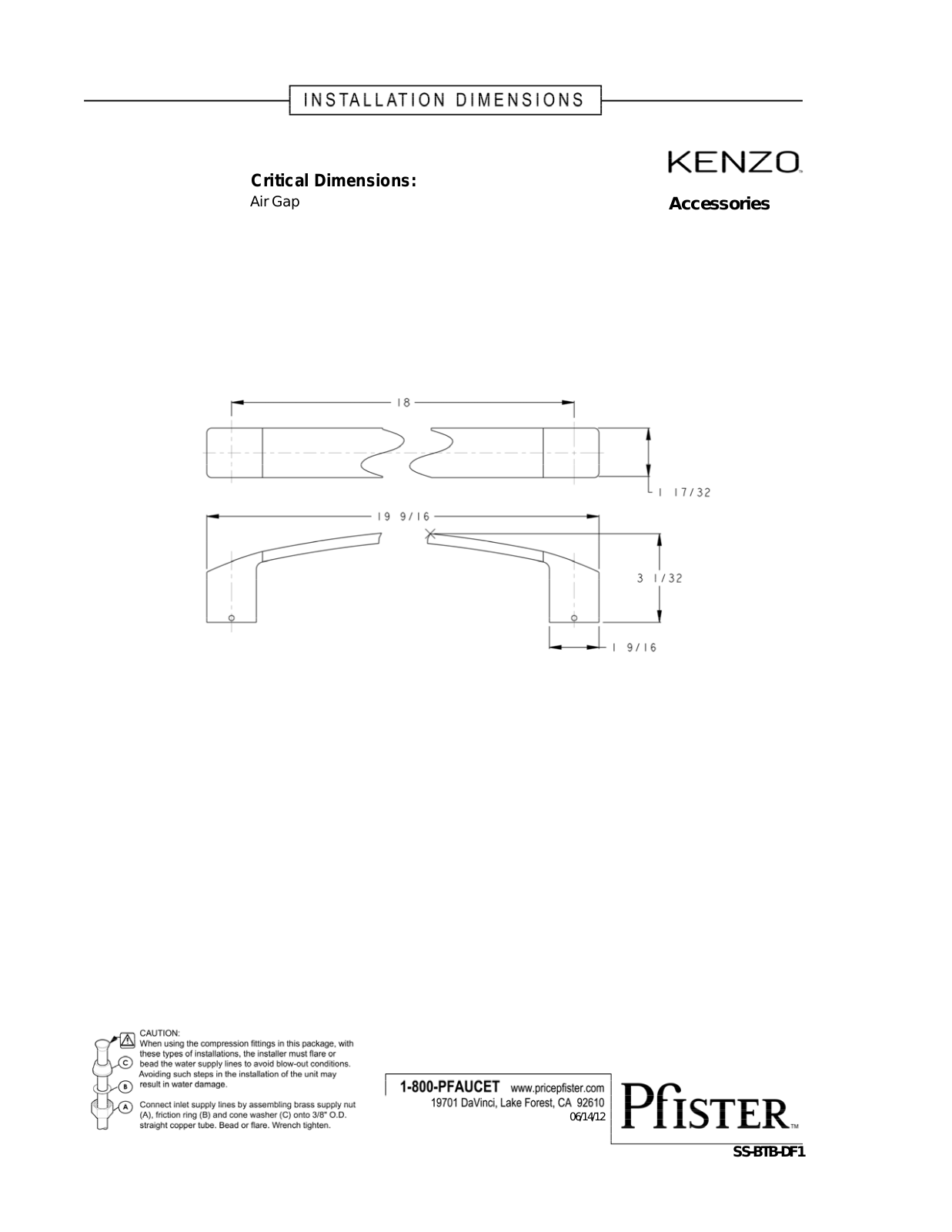 Pfister PPR3105 Dimensions - ManualMachine.com