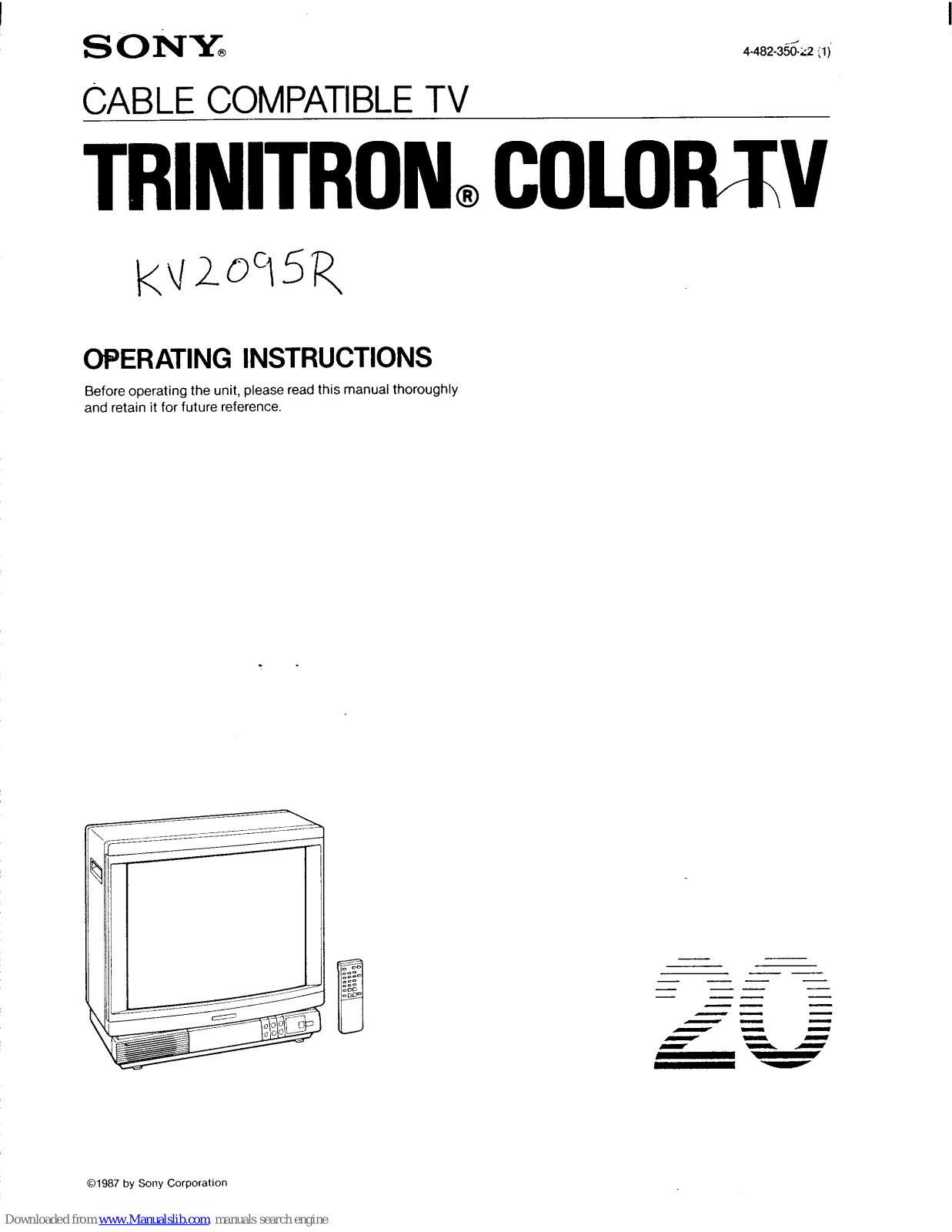 Sony Trinitron KV2095R Operating Instructions Manual