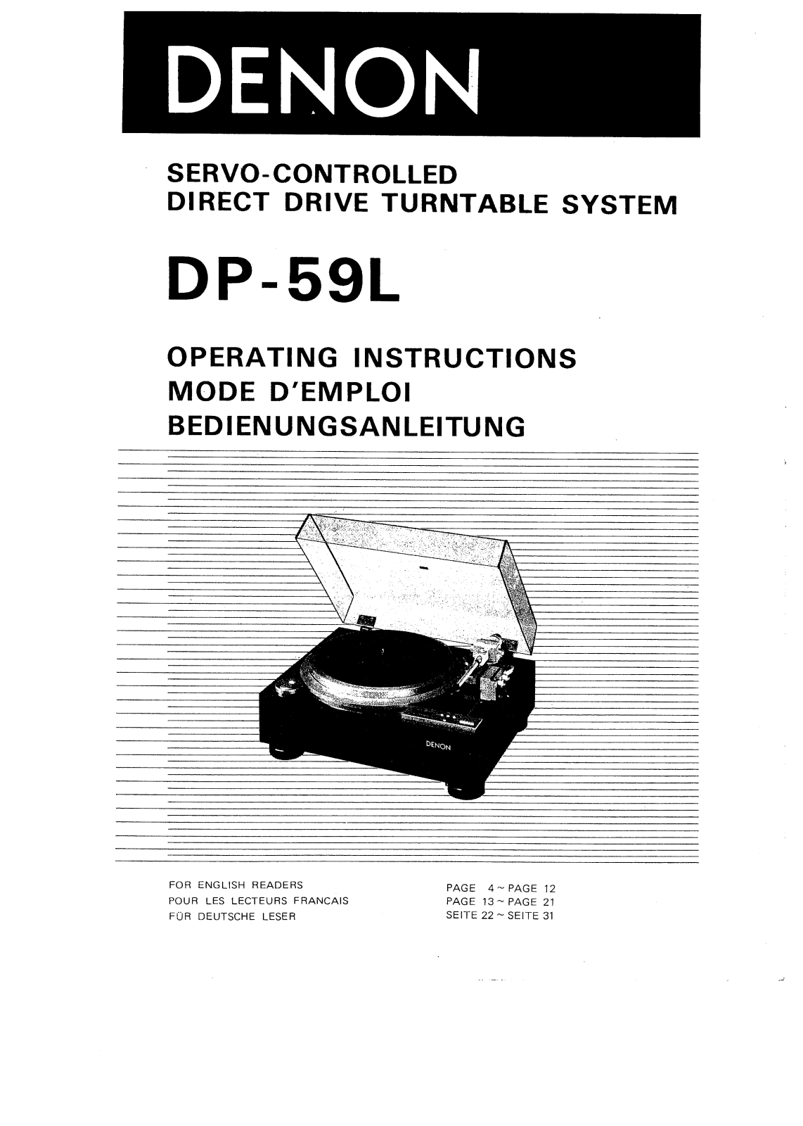 Denon DP-59L Owner's Manual