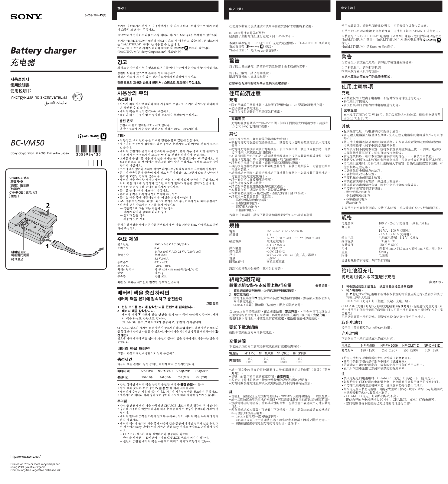 Sony BC-VM50 User Manual