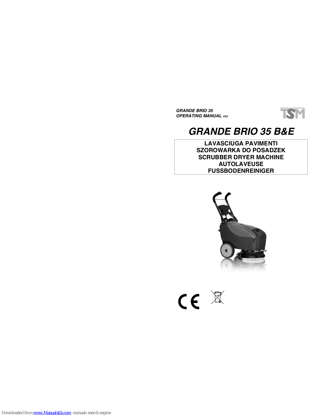 TSM GRANDE BRIO 35 Operating Manual