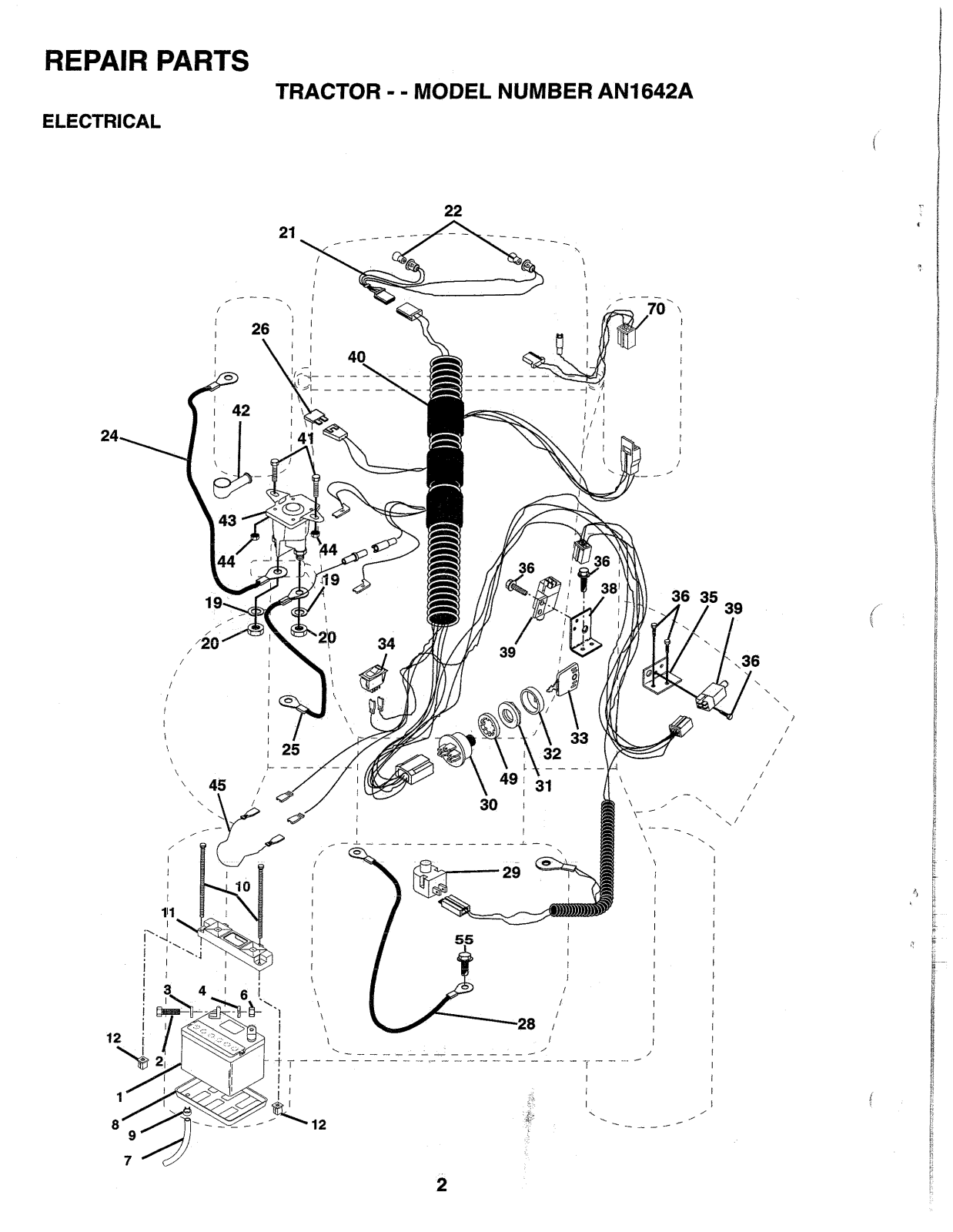 AYP AN1642A Parts List