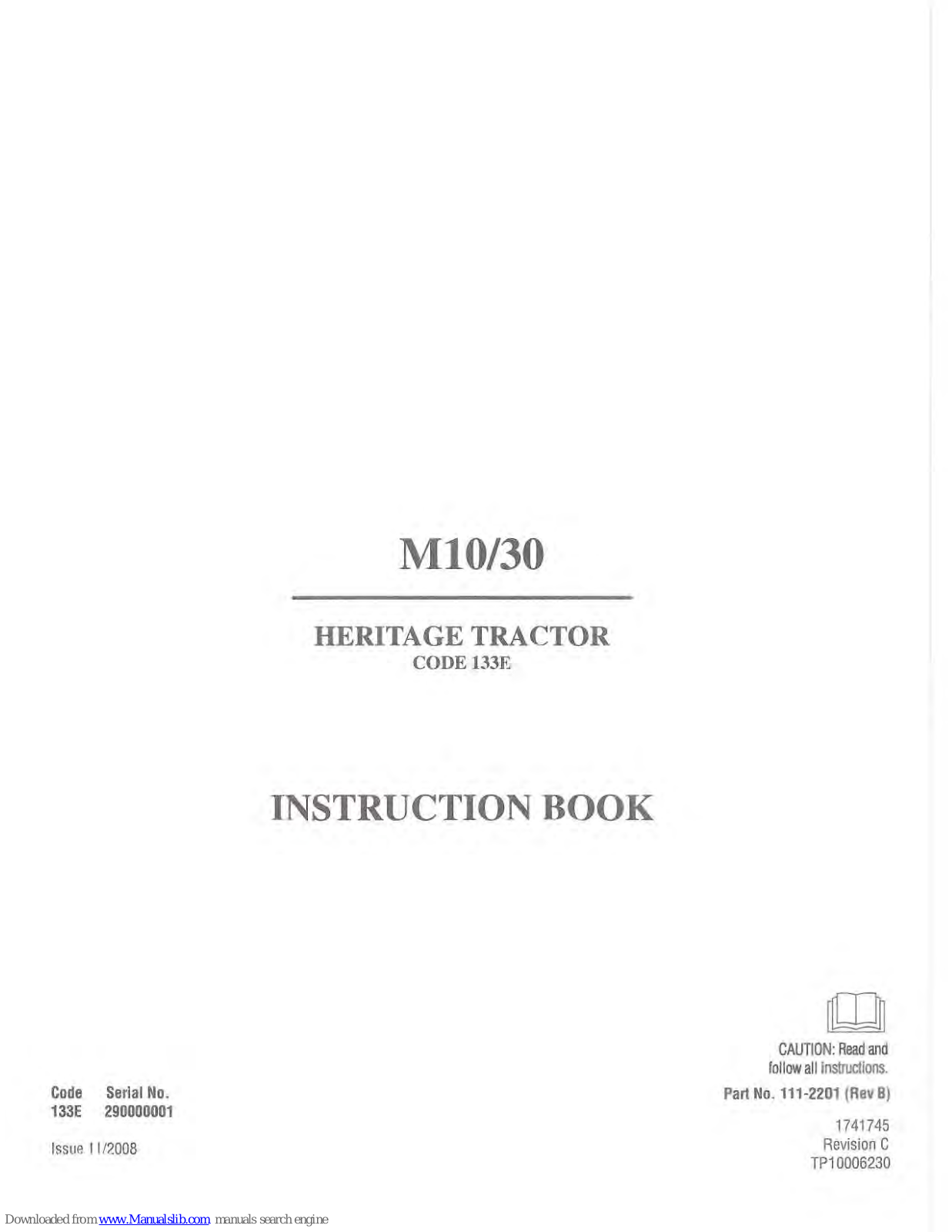 Hayter M10 133E Instruction Book