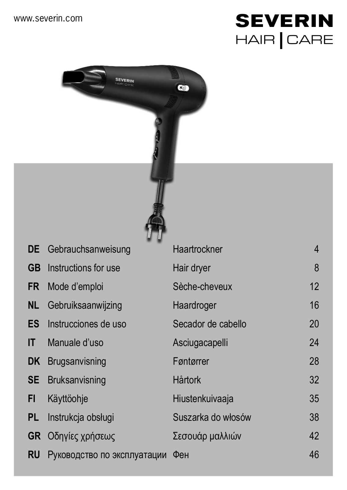 Severin HT 0139 User Manual