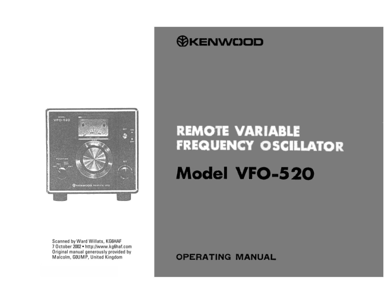 Kenwood VFO-520 User Manual