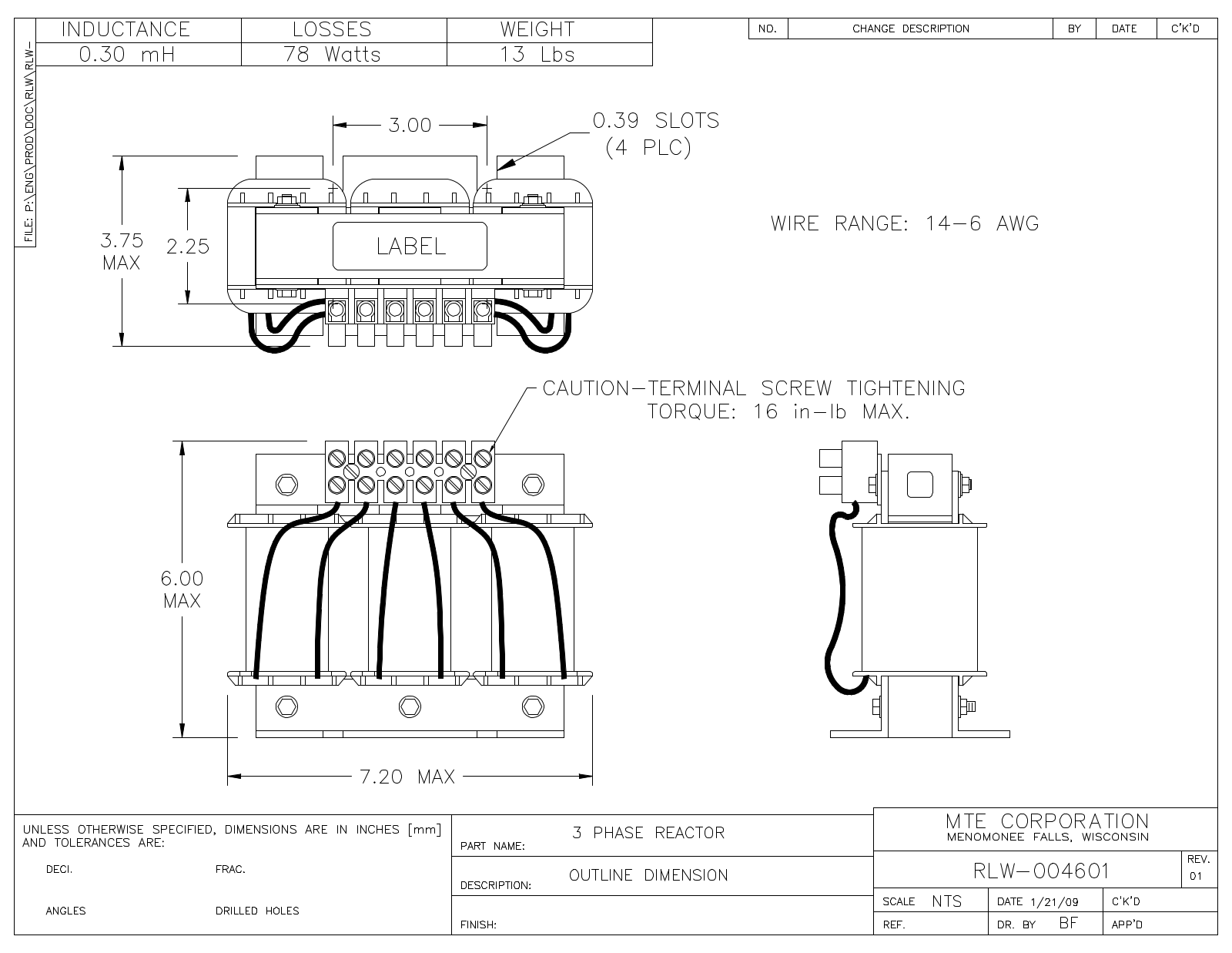 MTE RLW-004601 CAD Drawings