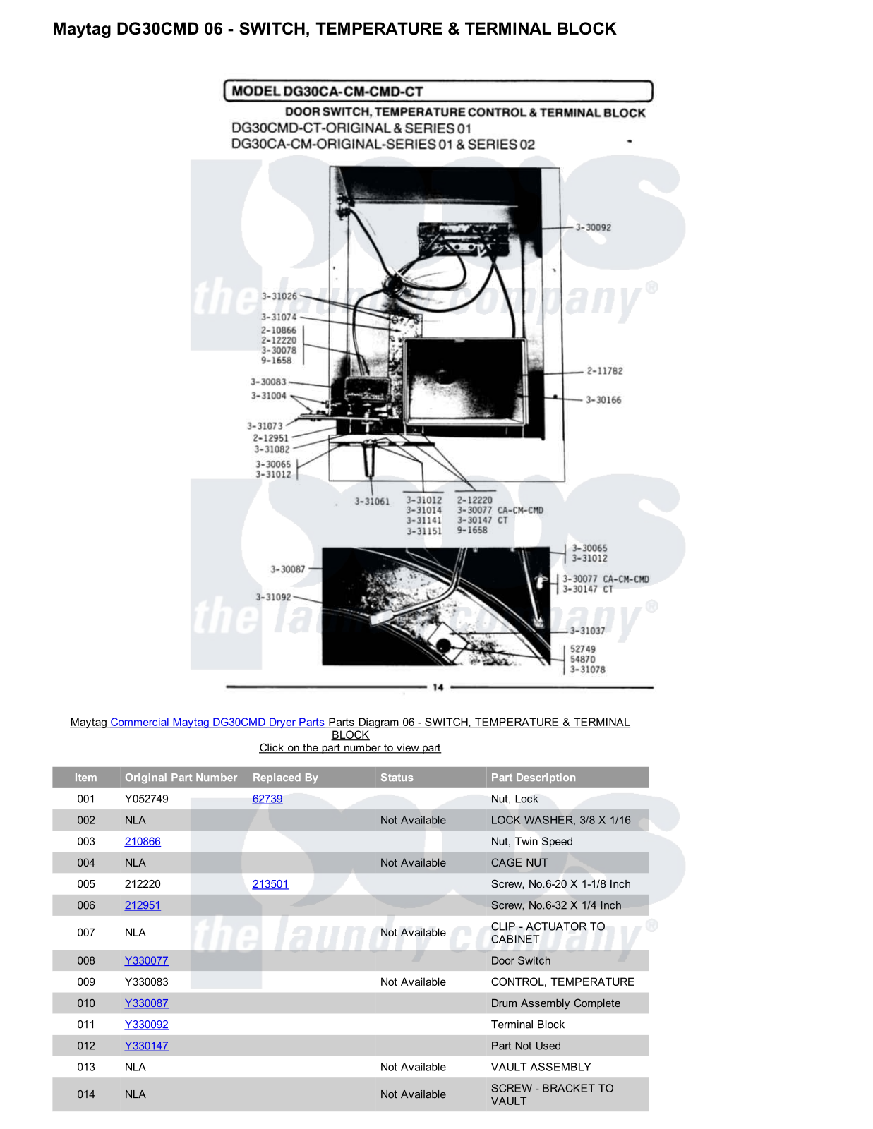 Maytag DG30CMD Parts Diagram