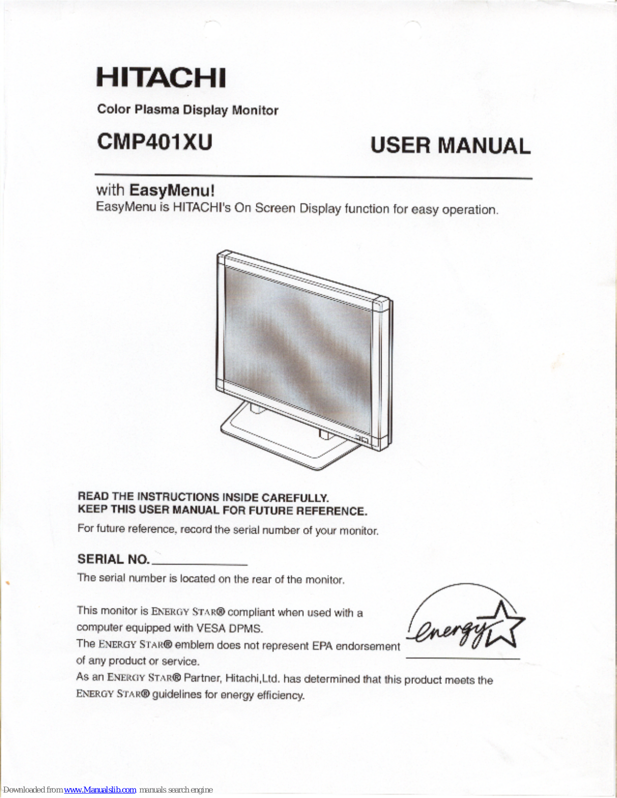 Hitachi CMP401XU User Manual