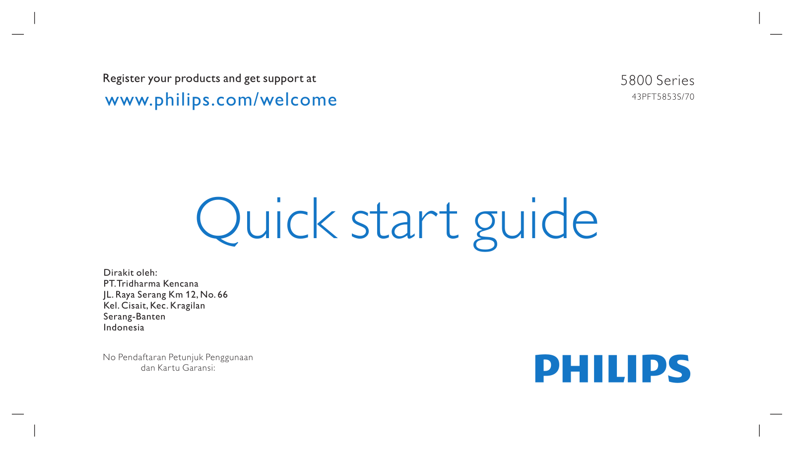 Philips 43PFT5853S/70 quick start guide - ManualMachine.com