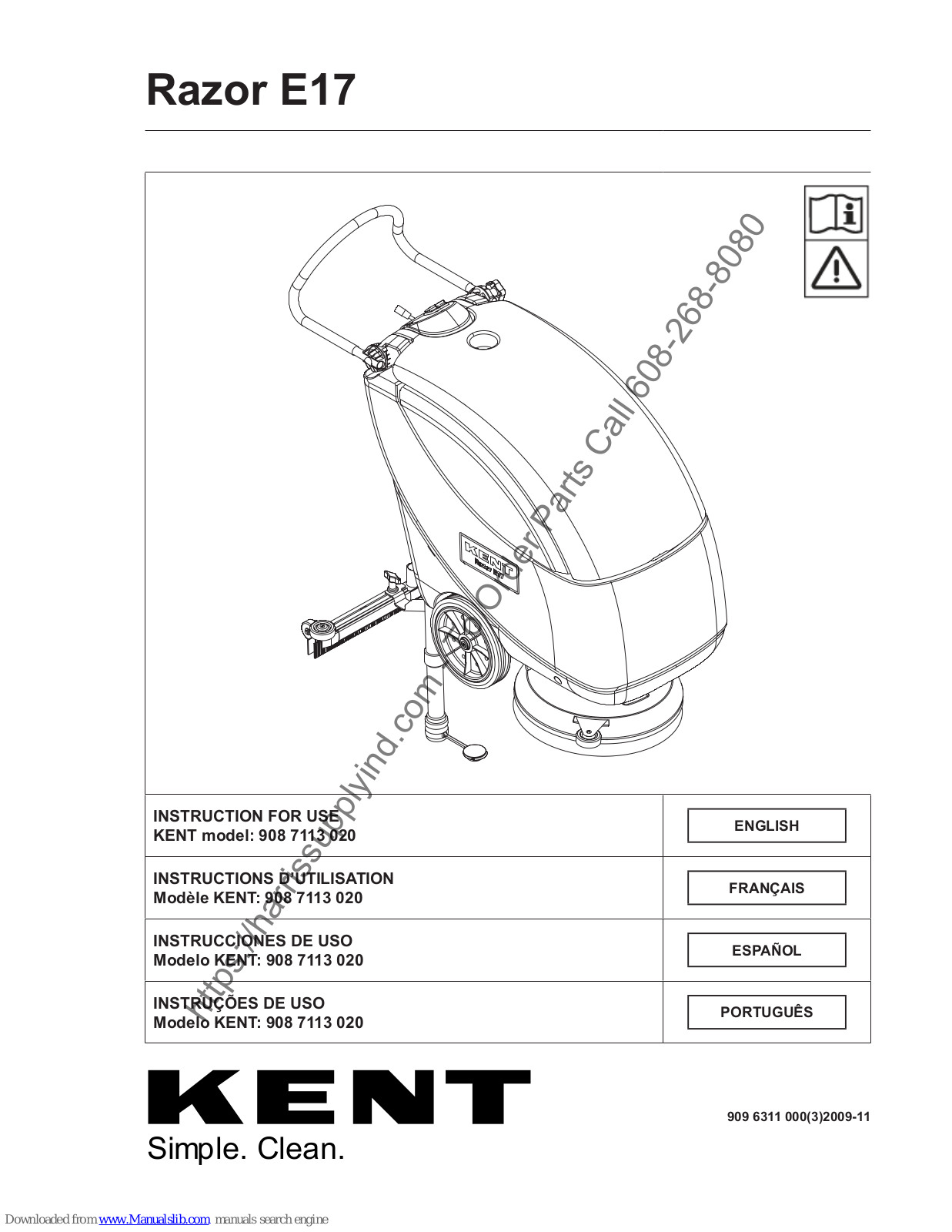 KENT 908 7113 020, RAZOR E17 Instructions For Use Manual