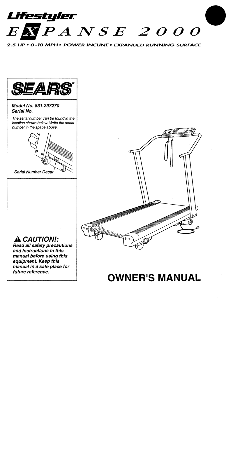 Lifestyler 831.297270 Owner's Manual