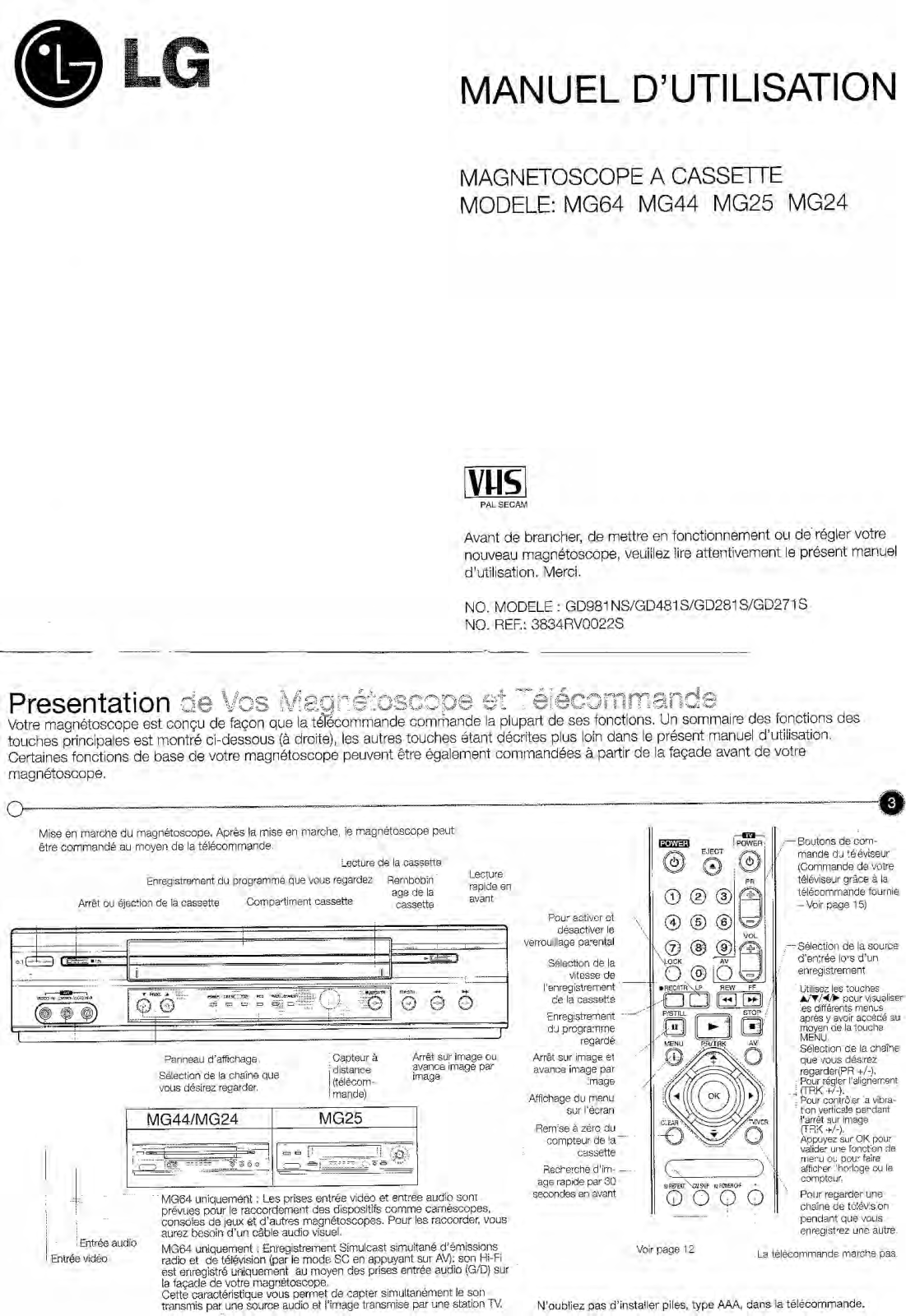 LG MG25 User Manual